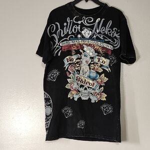 Shiroi Neko Sailor Girl Sugar Skull Shirt Thai Graphic T-Shirt for Men SZ L